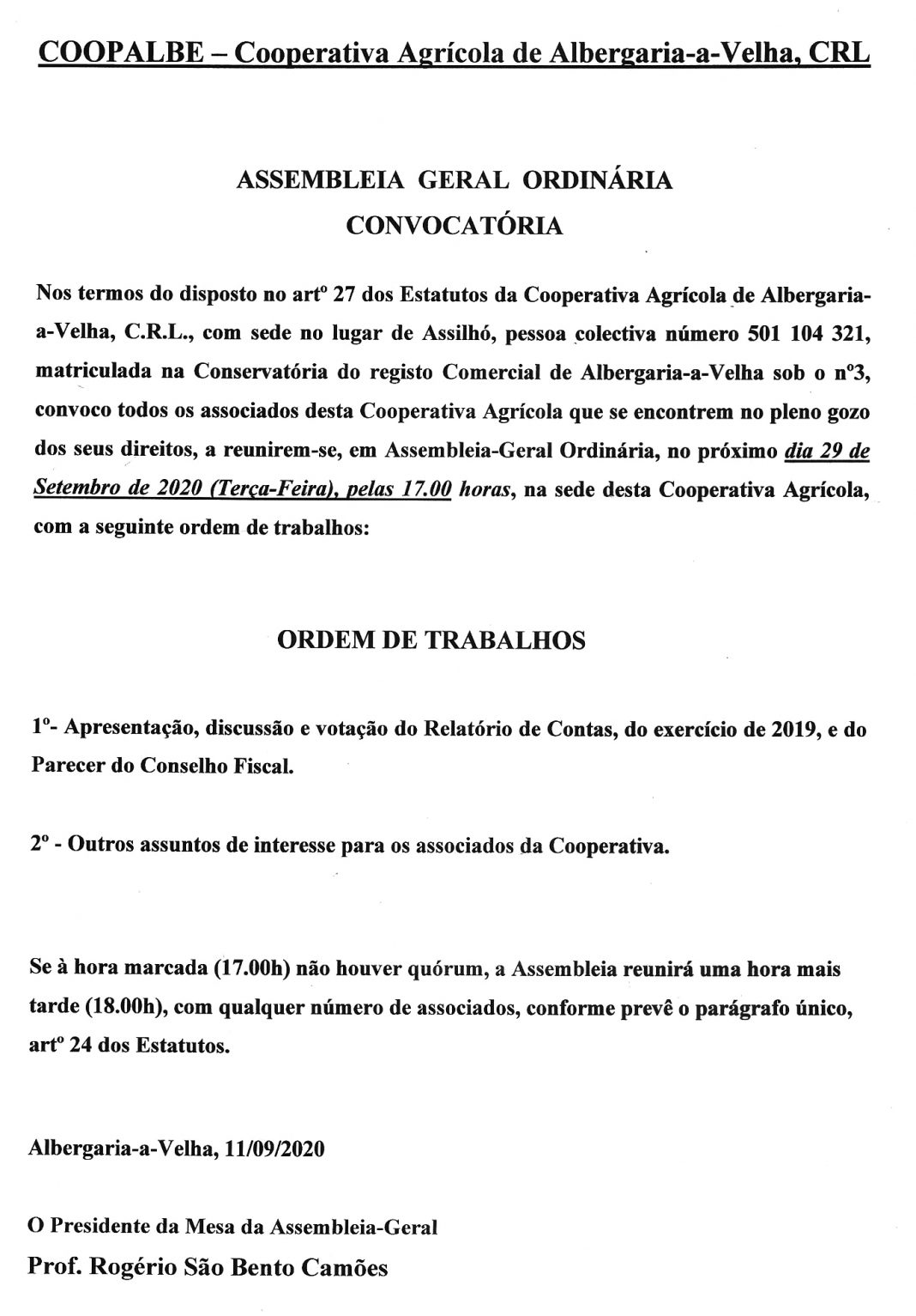 Jornal de Albergaria - ConvocatÓria Set 2020 Copiar
